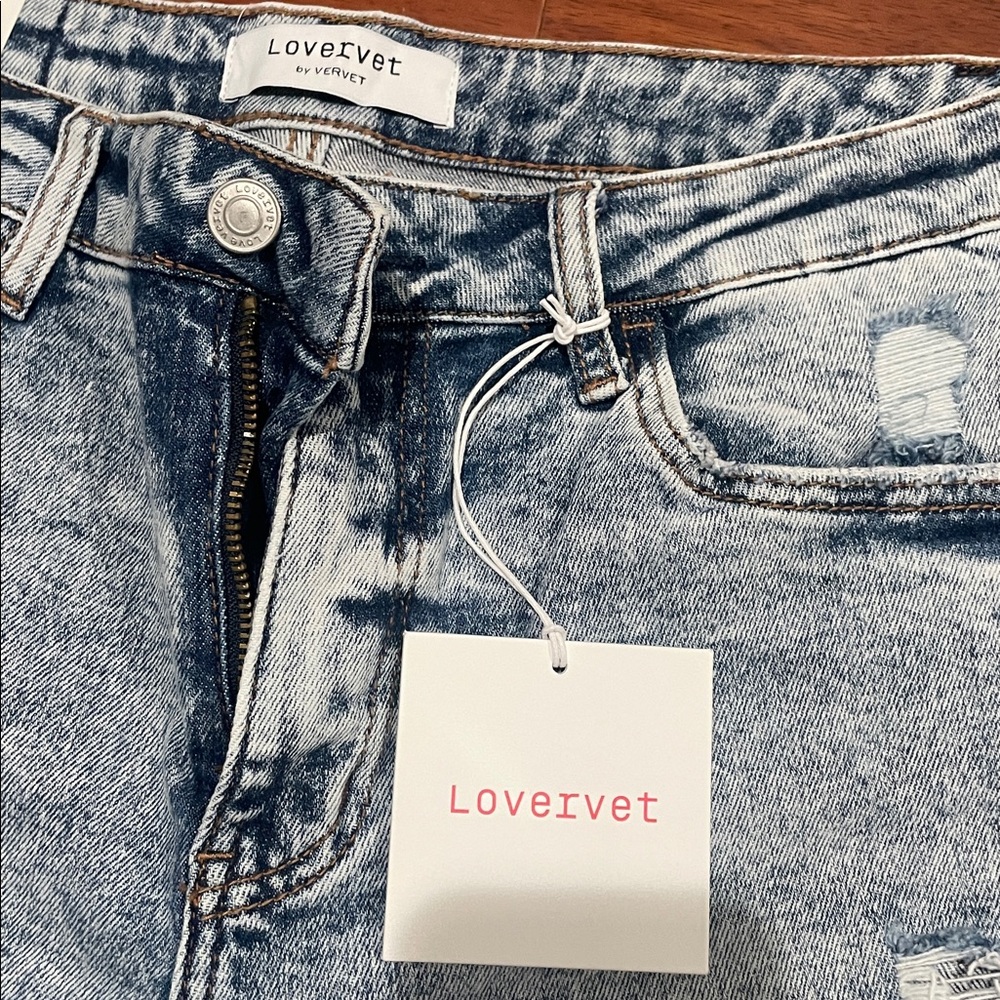 Vervet Women’s Distressed Light Wash High Rise Straight Jeans Size 30/11. NWT! - Picture 5 of 12